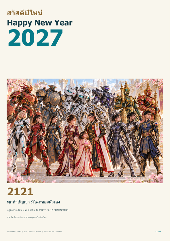 ปกรวมตัวละคร 2121 ปฏิทินปี 2027
